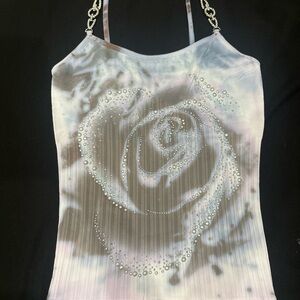 Deadstock Y2K beaded rose tank top!